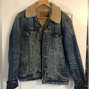 American Eagle Denim Trucker Sherpa Small